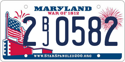 MD license plate 2BJ0582