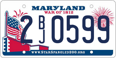MD license plate 2BJ0599