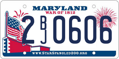 MD license plate 2BJ0606