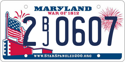MD license plate 2BJ0607