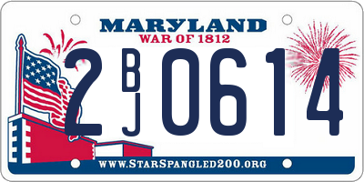 MD license plate 2BJ0614