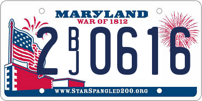 MD license plate 2BJ0616
