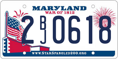 MD license plate 2BJ0618
