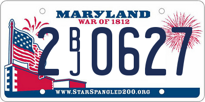 MD license plate 2BJ0627