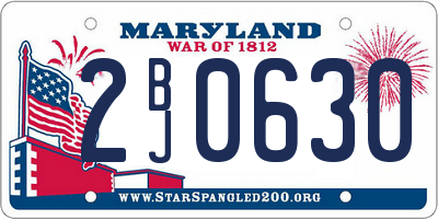 MD license plate 2BJ0630