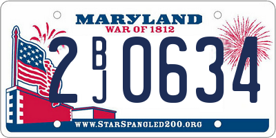 MD license plate 2BJ0634