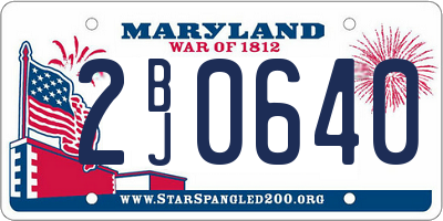 MD license plate 2BJ0640