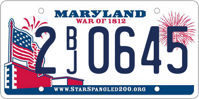 MD license plate 2BJ0645
