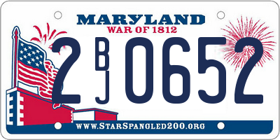 MD license plate 2BJ0652