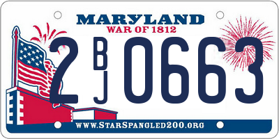 MD license plate 2BJ0663
