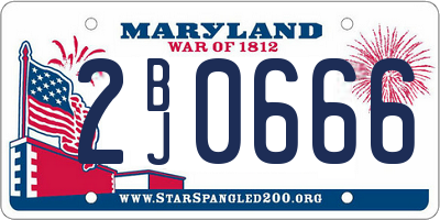 MD license plate 2BJ0666