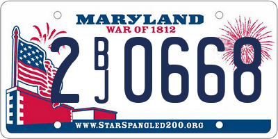 MD license plate 2BJ0668
