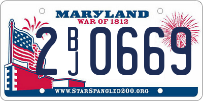 MD license plate 2BJ0669