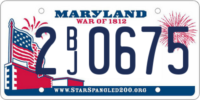 MD license plate 2BJ0675