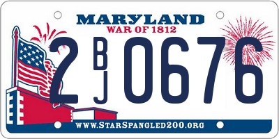 MD license plate 2BJ0676