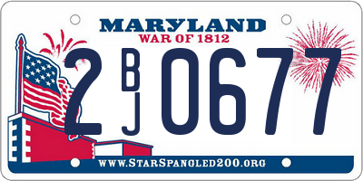 MD license plate 2BJ0677