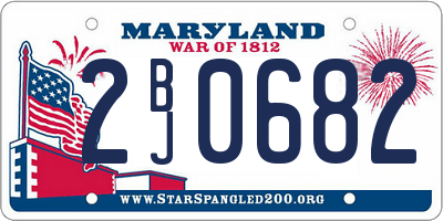 MD license plate 2BJ0682