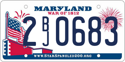 MD license plate 2BJ0683
