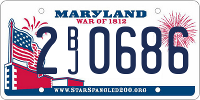 MD license plate 2BJ0686