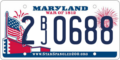 MD license plate 2BJ0688