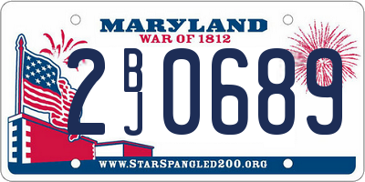 MD license plate 2BJ0689