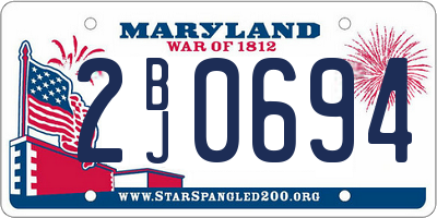 MD license plate 2BJ0694