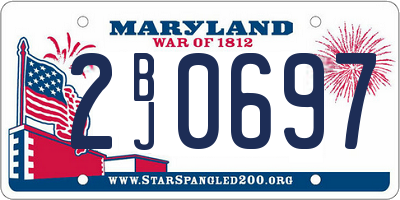 MD license plate 2BJ0697