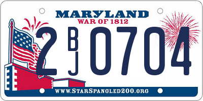 MD license plate 2BJ0704
