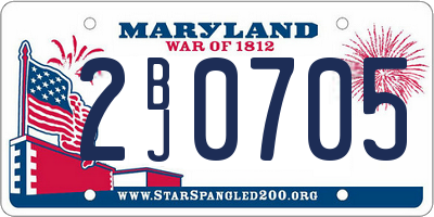 MD license plate 2BJ0705