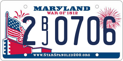 MD license plate 2BJ0706