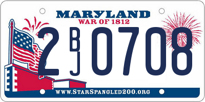 MD license plate 2BJ0708