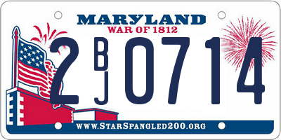 MD license plate 2BJ0714