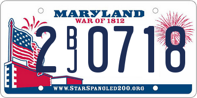 MD license plate 2BJ0718