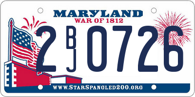 MD license plate 2BJ0726