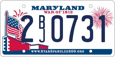 MD license plate 2BJ0731
