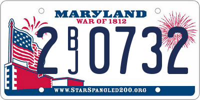 MD license plate 2BJ0732