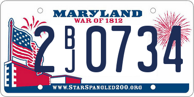 MD license plate 2BJ0734