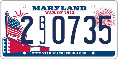 MD license plate 2BJ0735