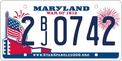 MD license plate 2BJ0742