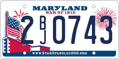MD license plate 2BJ0743