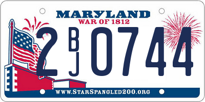 MD license plate 2BJ0744
