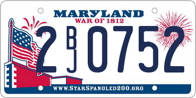 MD license plate 2BJ0752