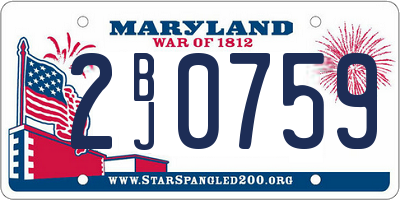 MD license plate 2BJ0759