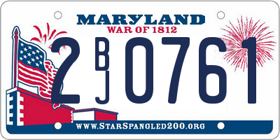 MD license plate 2BJ0761