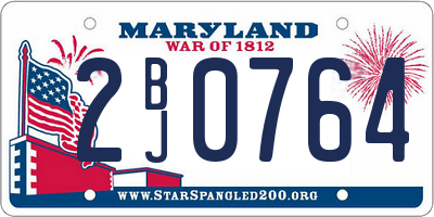 MD license plate 2BJ0764