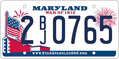 MD license plate 2BJ0765