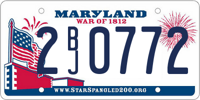 MD license plate 2BJ0772
