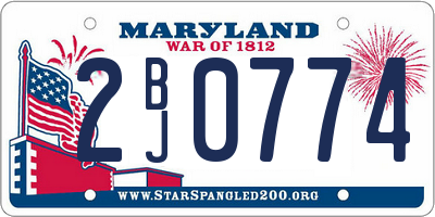 MD license plate 2BJ0774