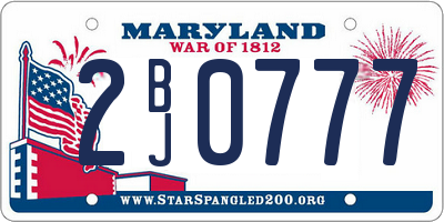 MD license plate 2BJ0777