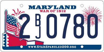 MD license plate 2BJ0780